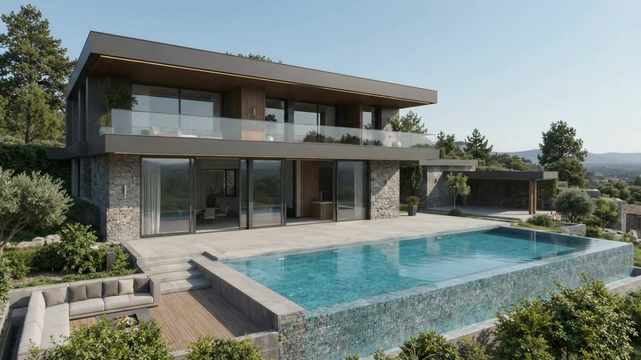 Tamamlanmış havuzlu villa